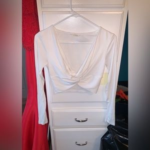 Long sleeve v-neck cop top, worn 1 time